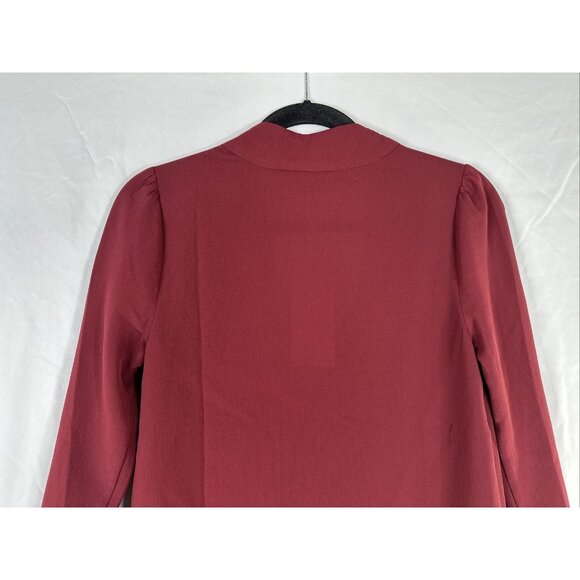 ModCloth Long Sleeve Top Blouse Womens‎ Size XS Solid Burgundy Casual New - Picture 8 of 14